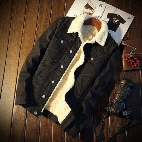 Winter Fleece-lined Denim Coat