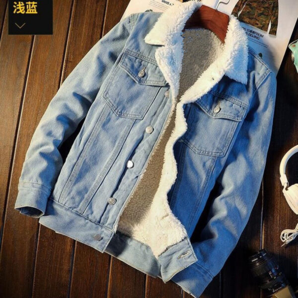 Winter Fleece-lined Denim Coat