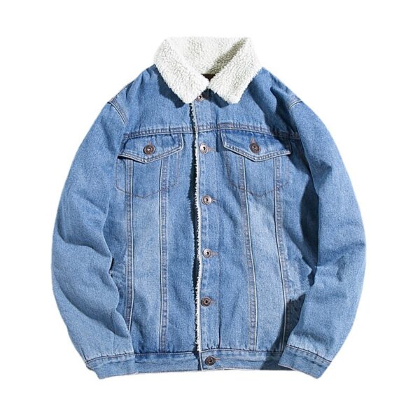 Winter Fleece-lined Denim Coat