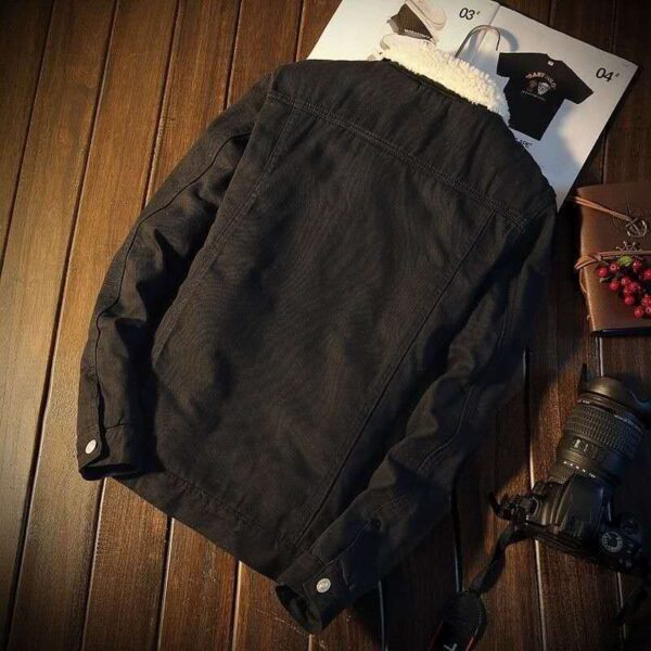 Winter Fleece-lined Denim Coat