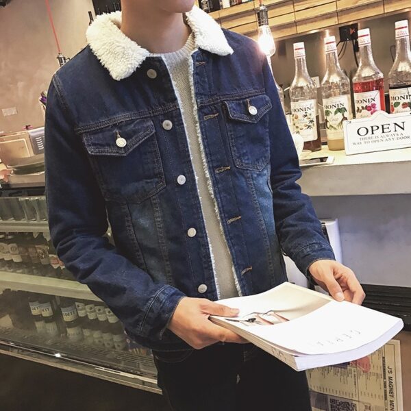 Winter Fleece-lined Denim Coat