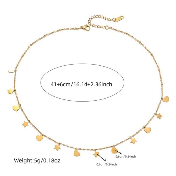 Fashion Simple Stainless Steel Glossy Love Star Necklace