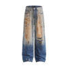 Men's Vintage Ripped Jeans Washed Jeans