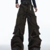 Three-dimensional Winding Worn Looking Washed-out Hollow Jeans