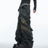 Three-dimensional Winding Worn Looking Washed-out Hollow Jeans