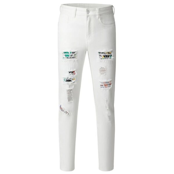 Hole Patch Washed Jeans