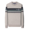 Fleece-lined Ferret Fur Sweater Striped Crew Neck T-shirt
