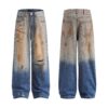 Men's Vintage Ripped Jeans Washed Jeans