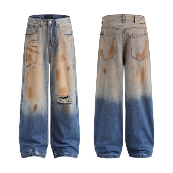 Men's Vintage Ripped Jeans Washed Jeans
