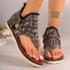 Denim Thong Sandals With Rear Zipper Summer