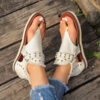 Denim Thong Sandals With Rear Zipper Summer