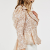 WOMEN'S LONG PUFF SLEEVE BUTTON CLOSURE HIGH-LOW BLAZER