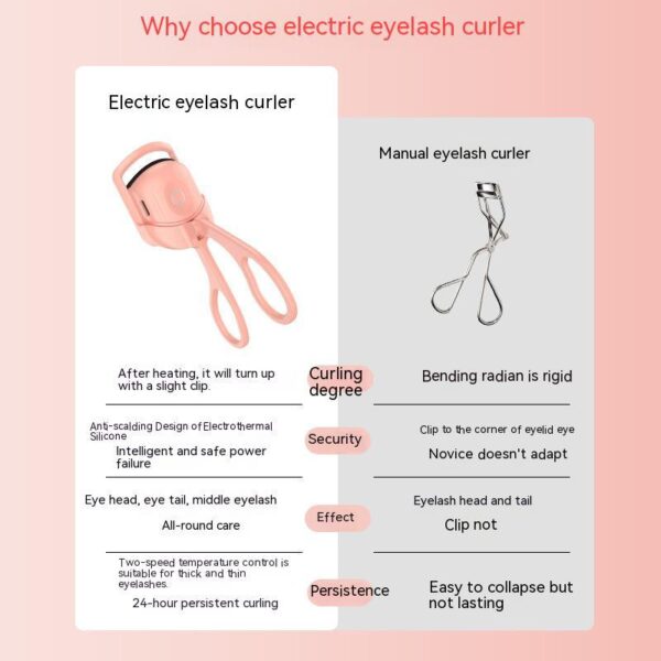Eyelash Curler Portable Electric Heated Comb Eye Lash Long