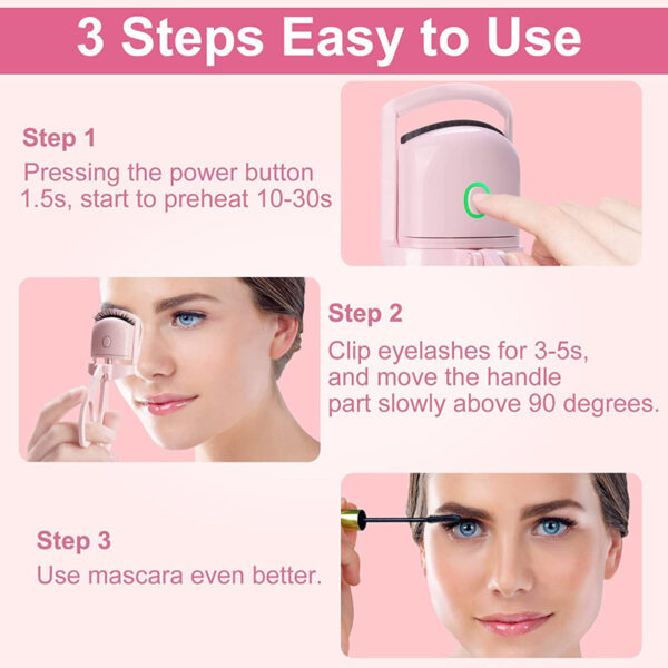 Eyelash Curler Portable Electric Heated Comb Eye Lash Long