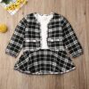 302682164810.jpg Long-sleeved Dresses Two-piece Children's Baby Small Incense Wind Suit