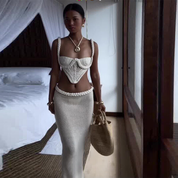 O1CN013yGEji1ffAM9y054C_2216899294033-0-cib.jpg Y2K Crochet Knit 2 Piece Skirt Set Women's