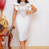 Plus Size Ruffled Sleeves High Waist Temperament