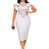 Plus Size Ruffled Sleeves High Waist Temperament