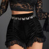 Dark Sexy Retro High Waist Velvet Pleated Shorts