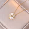 Open And Close Four-leaf Flower Dual-wear Heart-to-heart Necklace