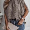 Casual Fashion Printing Split Batwing Sleeve Top
