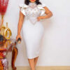 Plus Size Ruffled Sleeves High Waist Temperament