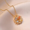 Open And Close Four-leaf Flower Dual-wear Heart-to-heart Necklace