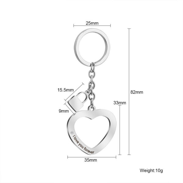 Personalized Engraved Love Heart Lock Keychain
